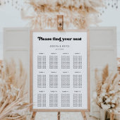 Stijlvolle retro zwart & wit bruiloft zitgrafiek poster