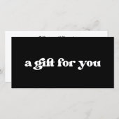 Stijlvolle retro zwart & wit Cadeaubon (Voorkant / Achterkant)