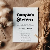 Stijlvolle retro zwart & wit Couple's Shower Kaart