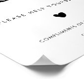 Stijlvolle Retro Zwart & Wit Dames Badkamer Sign Poster (Hoek)