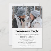 Stijlvolle retro zwart-wit Engagement party Kaart (Voorkant)
