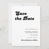 Stijlvolle Retro Zwart & Wit Foto Bruiloft Save The Date (Voorkant)