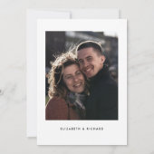 Stijlvolle Retro Zwart & Wit Foto Bruiloft Save The Date (Achterkant)