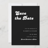 Stijlvolle Retro Zwart & Wit Foto Bruiloft Save The Date (Voorkant)