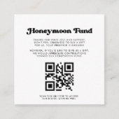 Stijlvolle retro zwart-wit Honeymoon code QR Informatiekaartje (Voorkant)