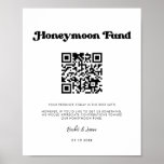 Stijlvolle retro zwart-wit Honeymoon code QR Poster<br><div class="desc">Een retro chic-thema: neem dit enigszins  en stijlvolle typografische ontwerp aan voor je trouwkantoorbenodigdheden,  met een klassiek zwart-wit thema.  tekst,  kleuren en achtergronden. Vervang de QR-code door uw eigen code om uw gasten toegang te geven tot uw digitale wensen.</div>