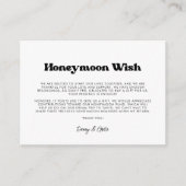 Stijlvolle retro zwart-wit Honeymoon wens Informatiekaartje (Voorkant)