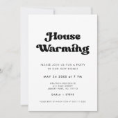 Stijlvolle retro zwart & wit Housewarming party Kaart (Voorkant)