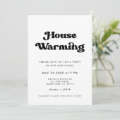 Stijlvolle retro zwart & wit Housewarming party Kaart (Staand voorkant)