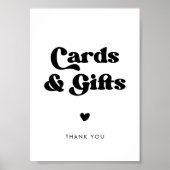 Stijlvolle retro zwart & wit Kaarten & Cadeaubordj Poster (Voorkant)
