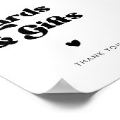 Stijlvolle retro zwart & wit Kaarten & Cadeaubordj Poster (Hoek)