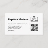 Stijlvolle retro zwart & wit Leg de liefde vast Informatiekaartje (Voorkant)