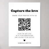 Stijlvolle retro zwart & wit Leg het liefdesteken Poster (Voorkant)