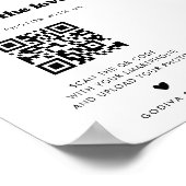 Stijlvolle retro zwart & wit Leg het liefdesteken Poster (Hoek)