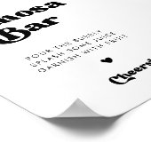 Stijlvolle retro zwart & wit Mimosa barteken Poster (Hoek)