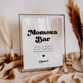 Stijlvolle retro zwart & wit Momosa barteken Poster