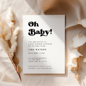 Stijlvolle retro zwart & wit Oh Baby Kaart