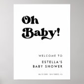 Stijlvolle retro zwart & wit Oh Baby Poster (Voorkant)