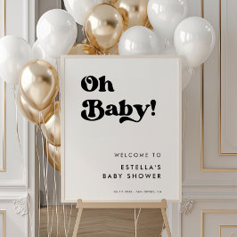 Stijlvolle retro zwart & wit Oh Baby Poster