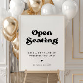 Stijlvolle retro zwart & wit Open Zitting Bruiloft Poster