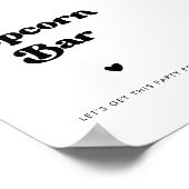 Stijlvolle retro zwart & wit Popcorn barteken Poster (Hoek)