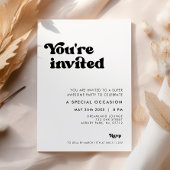 Stijlvolle retro zwart & wit U bent uitgenodigd Kaart