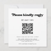 Stijlvolle retro zwart & wit Vierkante bruiloft Kaart (Achterkant)