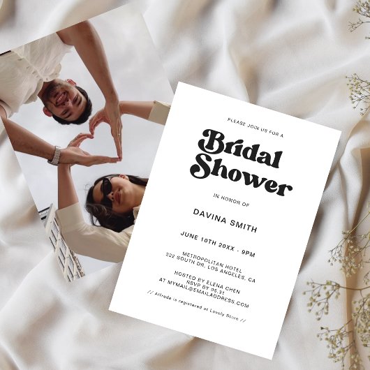 Stijlvolle retro zwart-wit Vrijgezellenfeest Invit Kaart