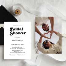 Stijlvolle retro zwart-wit Vrijgezellenfeest Invit