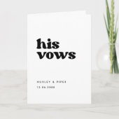 Stijlvolle retro zwart & wit Zijn geloften bruilof Kaart (Voorkant)