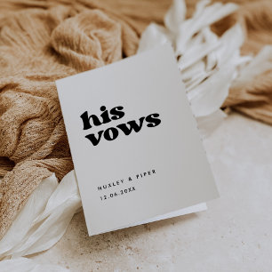 Stijlvolle retro zwart & wit Zijn geloften bruilof Kaart