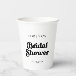 Stijlvolle retro zwart-witte Bruids-shower Papieren Bekers