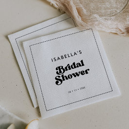 Stijlvolle retro zwart-witte Bruids Shower Servet