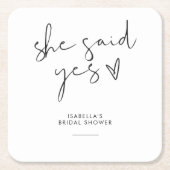 Stijlvolle retro zwart-witte bruidsdouche  kartonnen onderzetters (Voorkant)