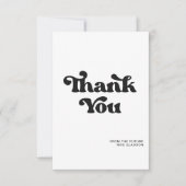 Stijlvolle retro zwart-witte bruiloft bedankkaart (Voorkant)