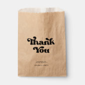 Stijlvolle retro zwart-witte trouwcadeautas bedankzakje (Voorkant)