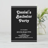 Stijlvolle Retro Zwarte Eenvoudige Groovy Bachelor Kaart (Staand voorkant)