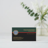 Stijlvolle Retrolaag rode lijn opstartserver Visitekaartje (Staand voorkant)