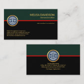 Stijlvolle Retrolaag rode lijn opstartserver Visitekaartje (Voorkant / Achterkant)