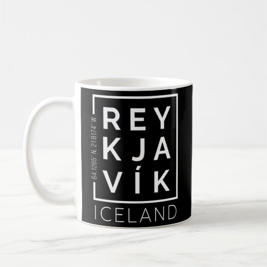 Stijlvolle Reykjavik IJsland Stadscoördinaten Koffiemok (Links)