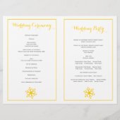 Stijlvolle rijen voor het trouwprogramma voor gele (Achterkant)