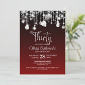 Stijlvolle rode 30e verjaardag kaart (Staand voorkant)