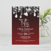 Stijlvolle rode 50ste verjaardag kaart (Staand voorkant)