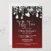 Stijlvolle rode 55e verjaardag kaart (Voorkant)