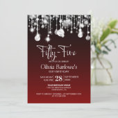 Stijlvolle rode 55e verjaardag kaart (Staand voorkant)