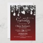 Stijlvolle rode 70e verjaardag kaart (Voorkant)