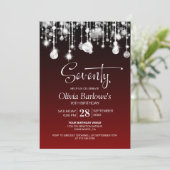 Stijlvolle rode 70e verjaardag kaart (Staand voorkant)