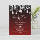 Stijlvolle rode 95e verjaardag kaart (Staand voorkant)