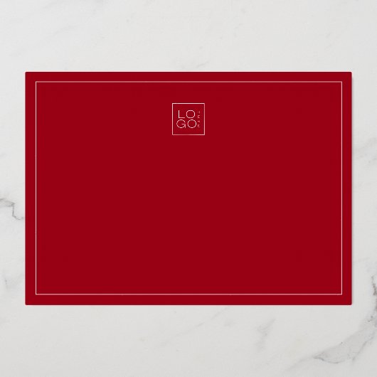 Stijlvolle rode aangepaste Logo kerst Folie Kaart (Achterkant)
