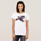 Stijlvolle rode abstracte adelaar modeprint t-shirt (Voorkant volledig)